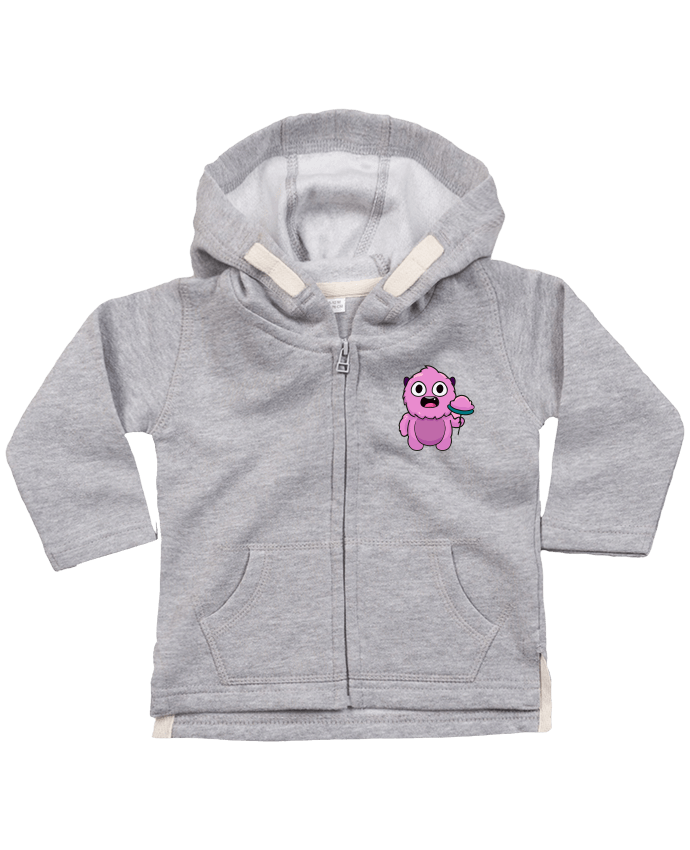 Sweat à capuche bébé zippé Mignon monstre rose par justsayin