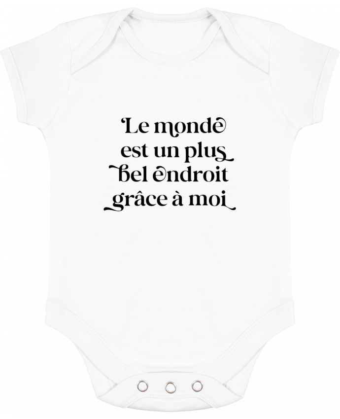 Body bébé manches contrastées Le monde est un plus bel endroit grâce à moi par justsayin