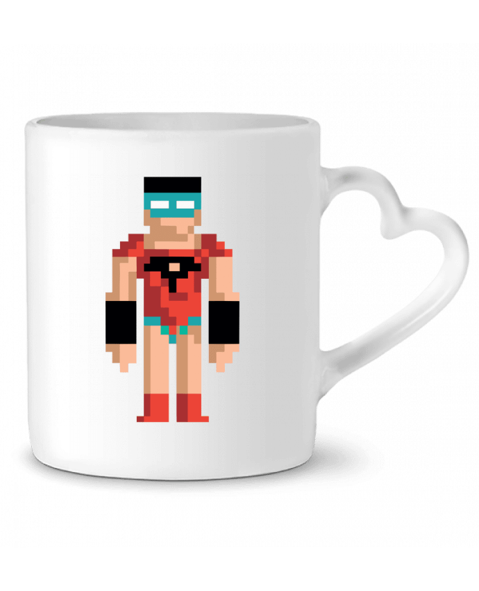 Mug coeur Super héros vintage par justsayin