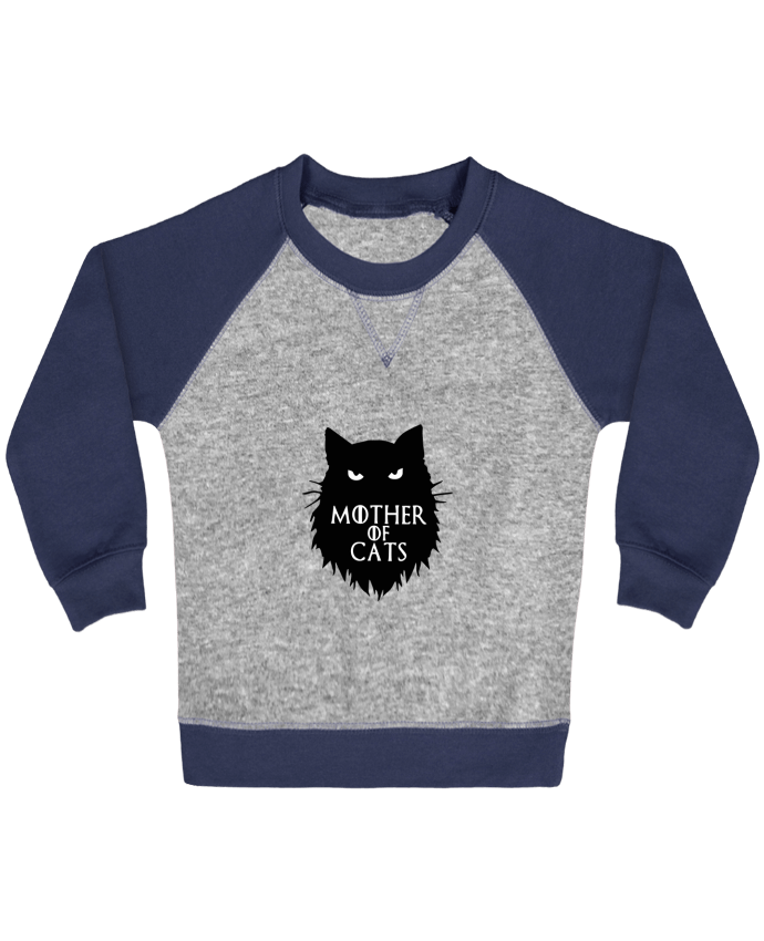 Sweat bébé manches contrastée Mother of Cats par Geekshow