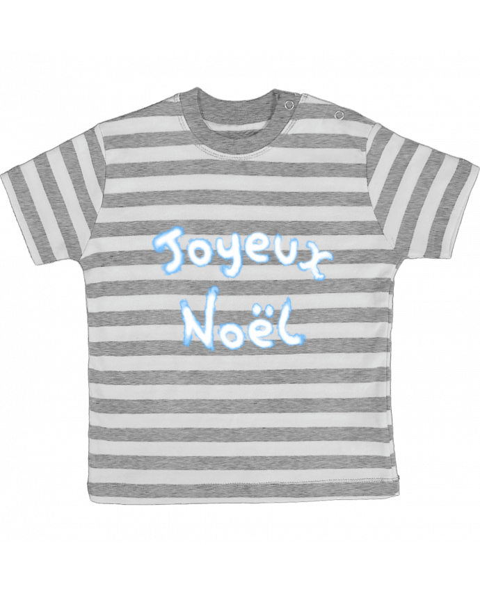 Tee-shirt bébé à rayures Joyeux Noël par Finger L