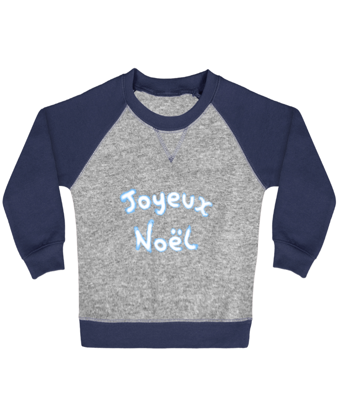 Sweat bébé manches contrastée Joyeux Noël par Finger L