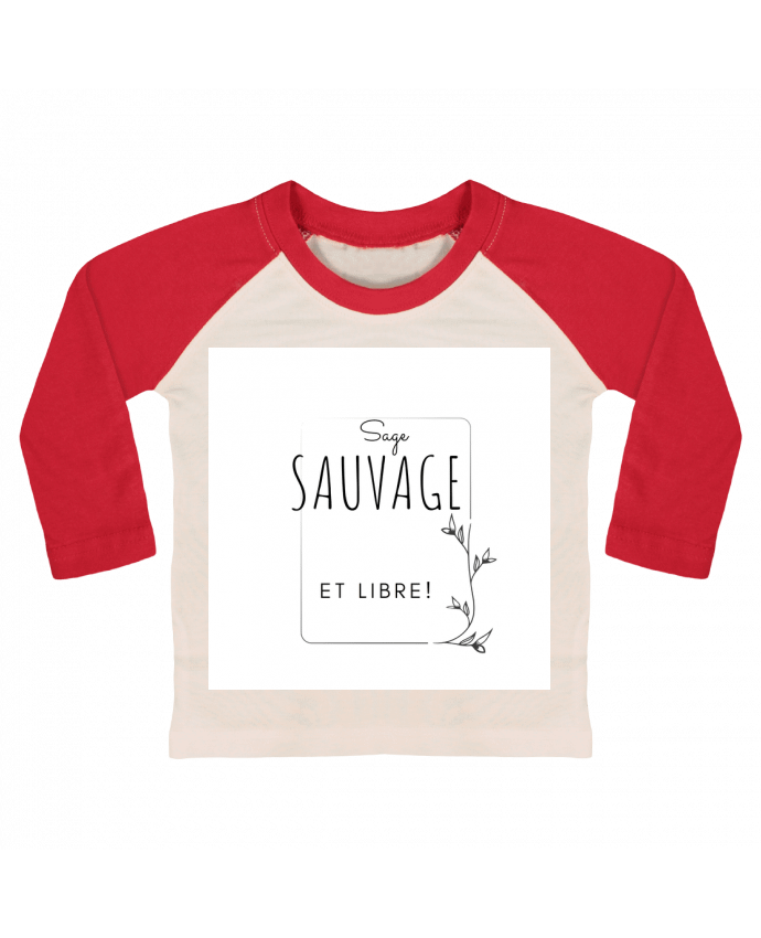 Tee-shirt Bébé Baseball ML sage sauvage et libre par AudreyTea