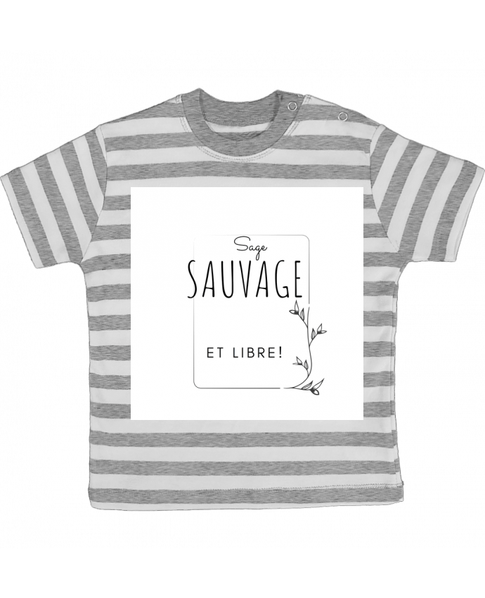 Tee-shirt bébé à rayures sage sauvage et libre par AudreyTea