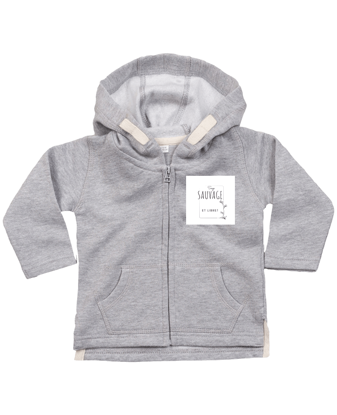 Sweat à capuche bébé zippé sage sauvage et libre par AudreyTea