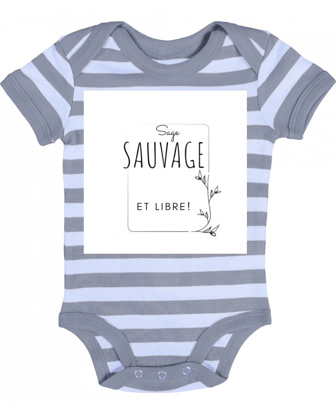 Body Bébé Rayé sage sauvage et libre - AudreyTea