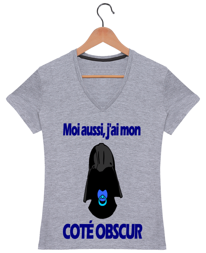 T-shirt femme col V Côté Obscur par ilcapitano95