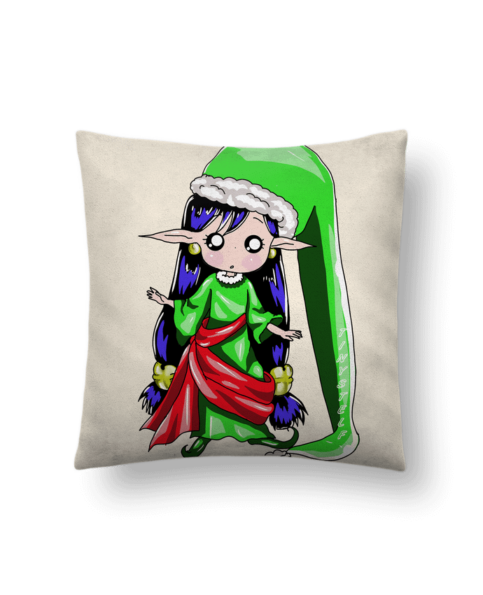 Coussin suédine elfe de noel par Tinystelf
