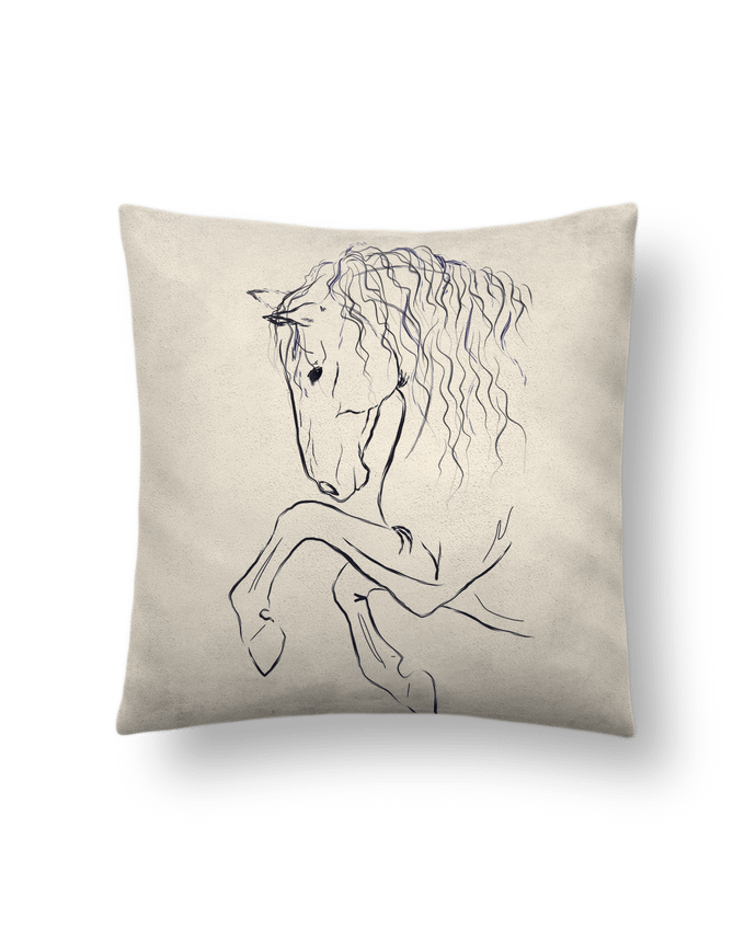 Coussin suédine Cheval cabre par Cafeine
