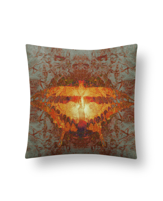 Coussin suédine Papillon doré par Jaspaia