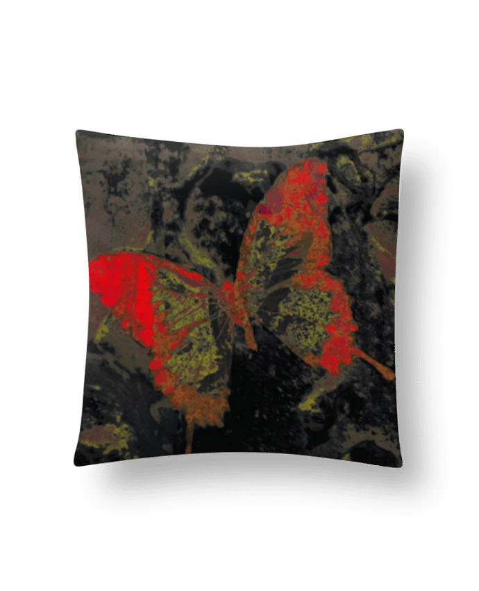 Coussin Papillon rouge par Jaspaia