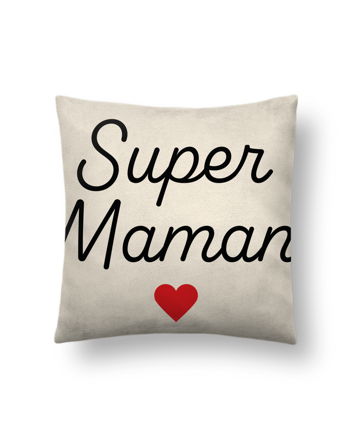 Coussin suédine Super Maman par Mademoiselle Polly