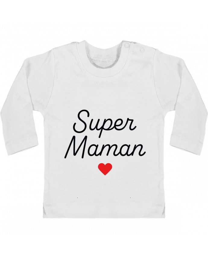 T-shirt bébé Super Maman manches longues du designer Mademoiselle Polly