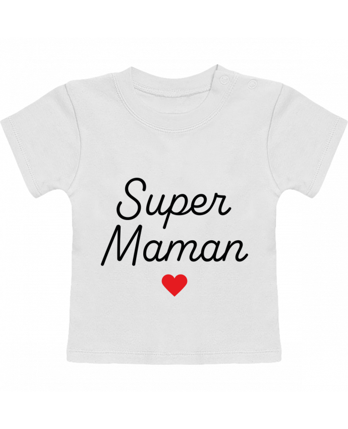 T-shirt bébé Super Maman manches courtes du designer Mademoiselle Polly