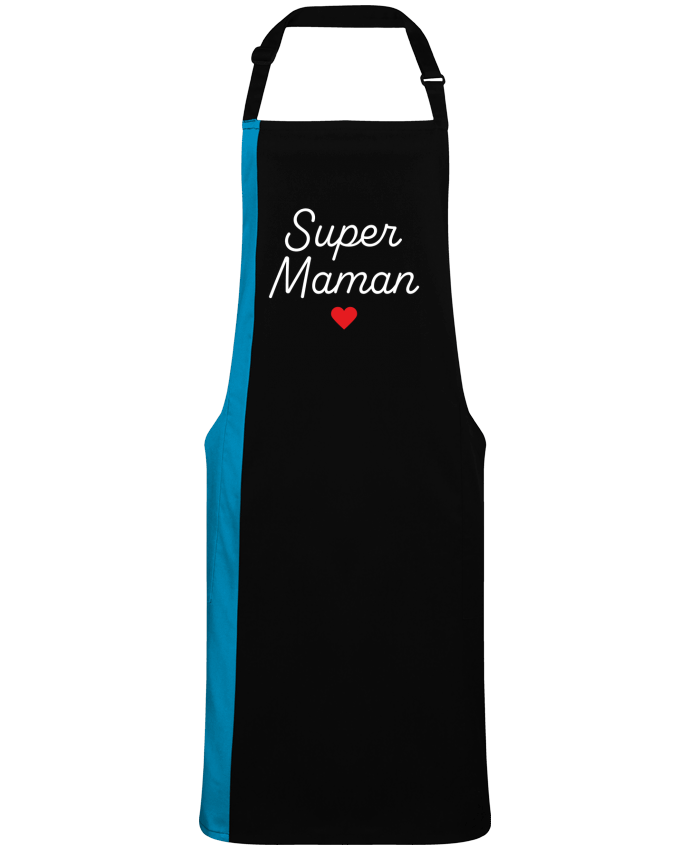 Tablier bicolore Super Maman par  Mademoiselle Polly