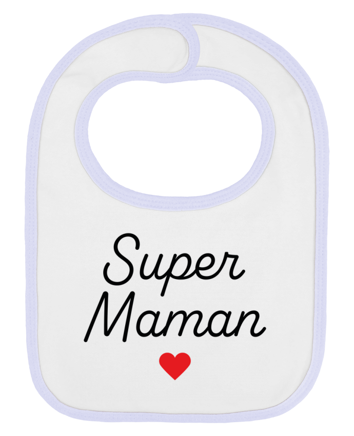 Bavoir bébé uni Super Maman par Mademoiselle Polly