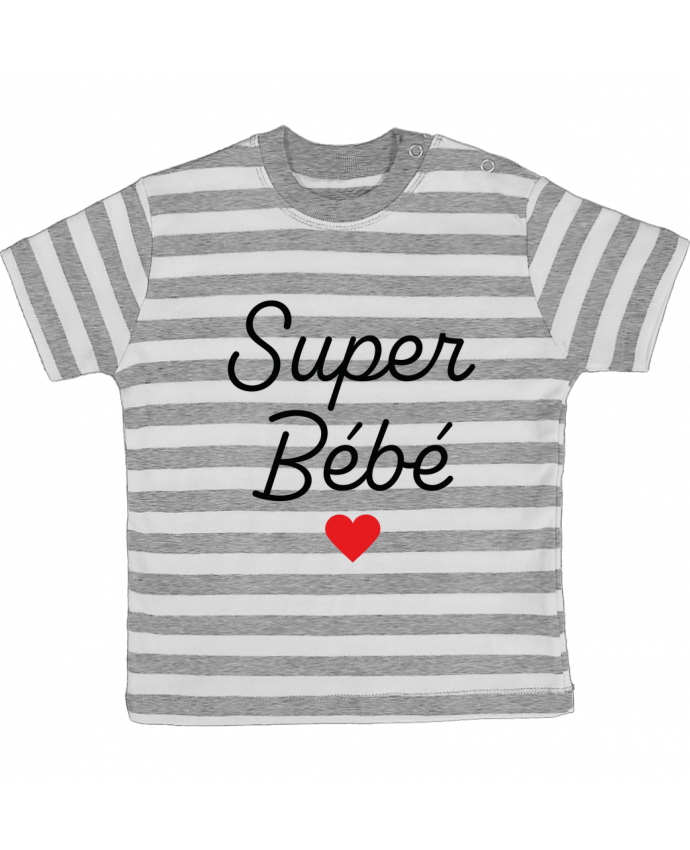 Tee-shirt bébé à rayures Super bébé par Mademoiselle Polly