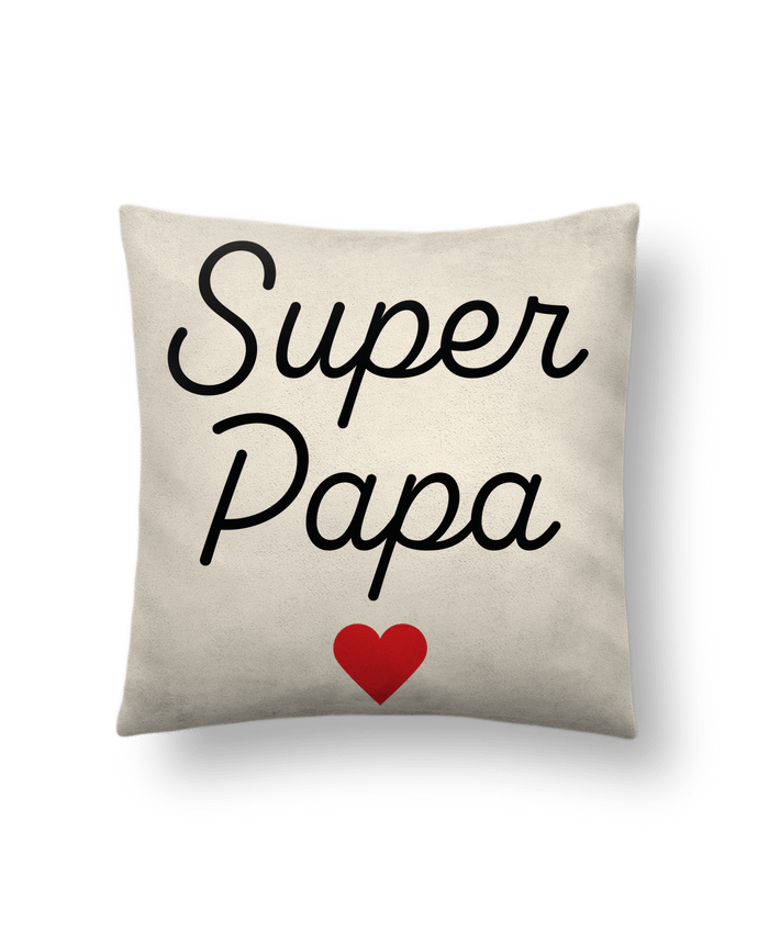 Coussin suédine Super Papa par Mademoiselle Polly