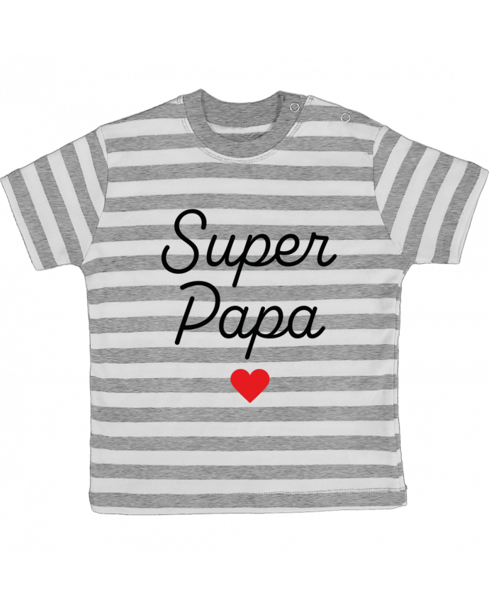 Tee-shirt bébé à rayures Super Papa par Mademoiselle Polly