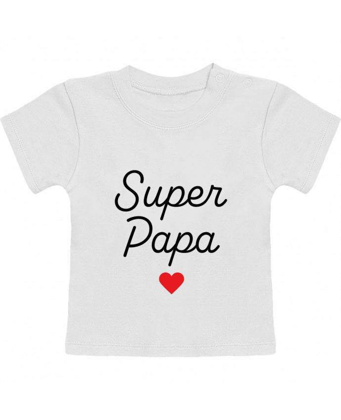 T-shirt bébé Super Papa manches courtes du designer Mademoiselle Polly