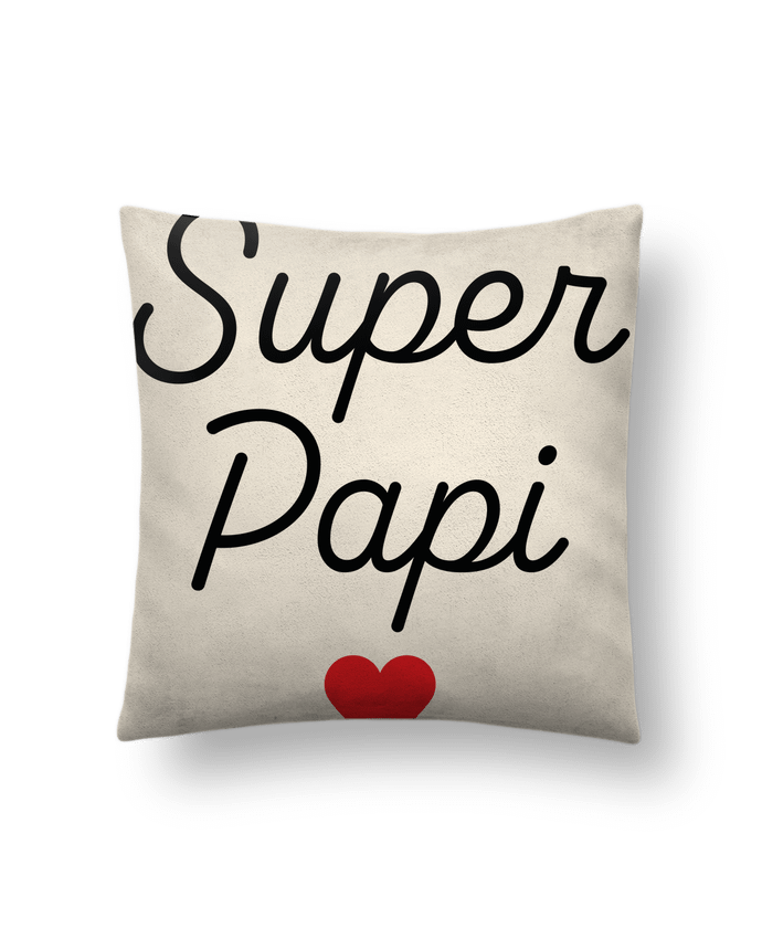 Coussin suédine Super Papi par Mademoiselle Polly