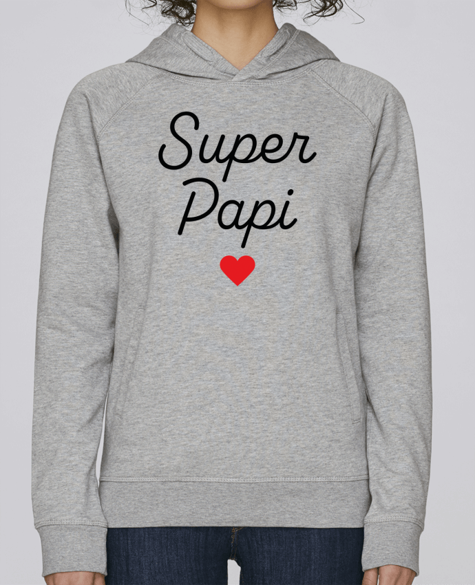 Sweat capuche femme Super Papi par Mademoiselle Polly