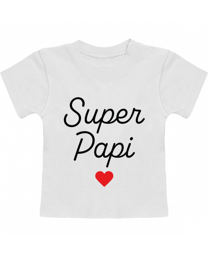 T-shirt bébé Super Papi manches courtes du designer Mademoiselle Polly