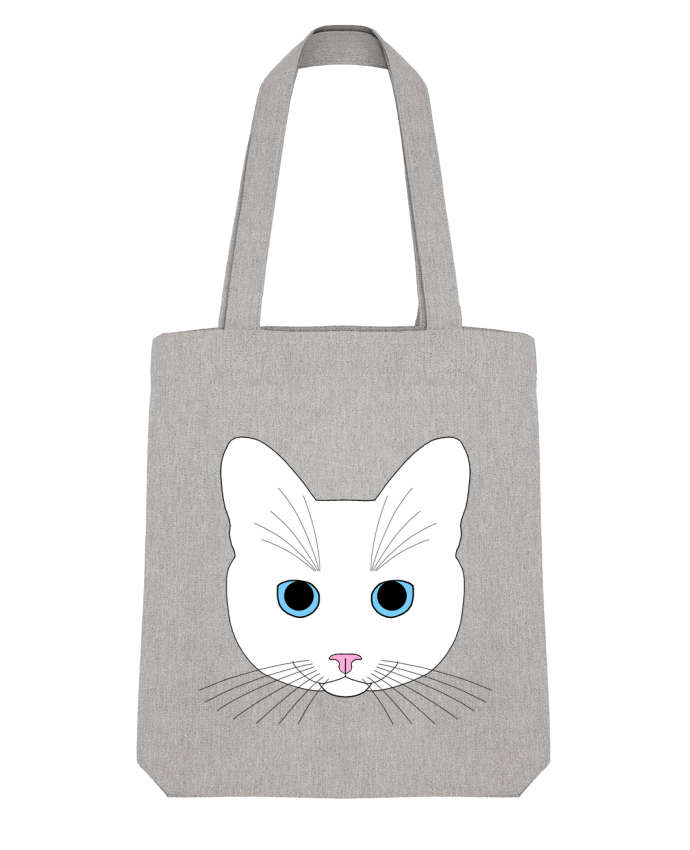 Tote Bag Stanley Stella Chat blanc yeux bleu par Finger L 