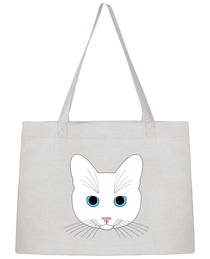 Sac Shopping Chat blanc yeux bleu par Finger L