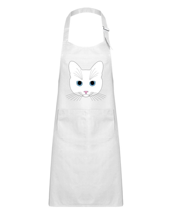 Tablier Enfant Chat blanc yeux bleu par Finger L