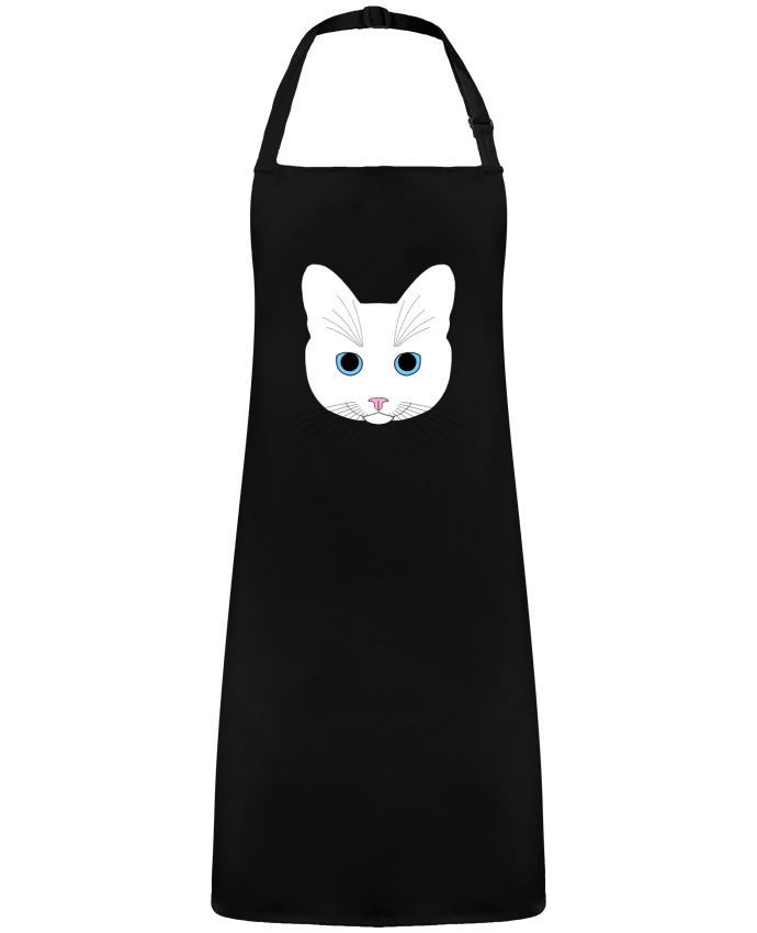 Tablier Chat blanc yeux bleu par  Finger L