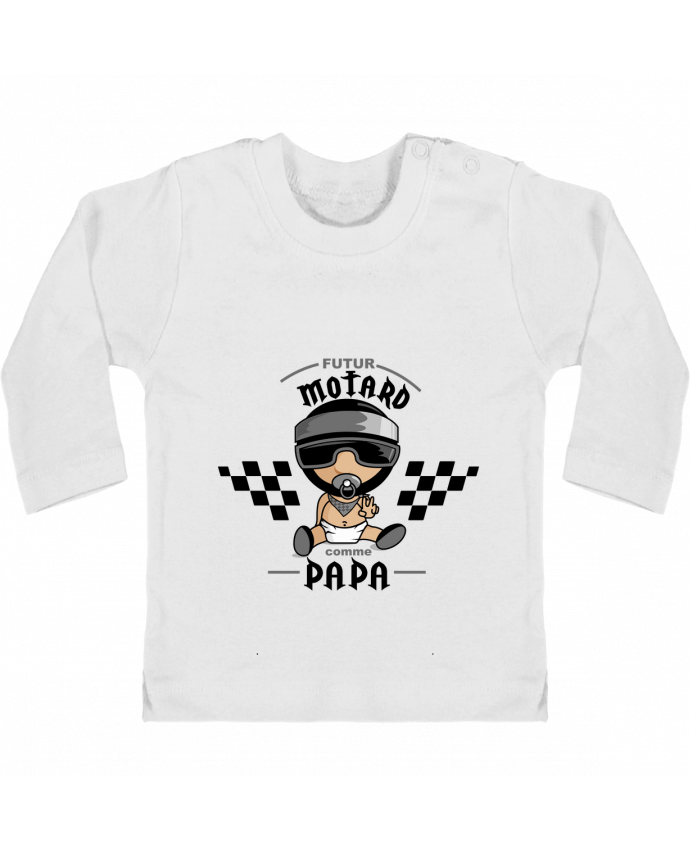 T-shirt bébé Futur Motard Comme Papa manches longues du designer GraphiCK-Kids
