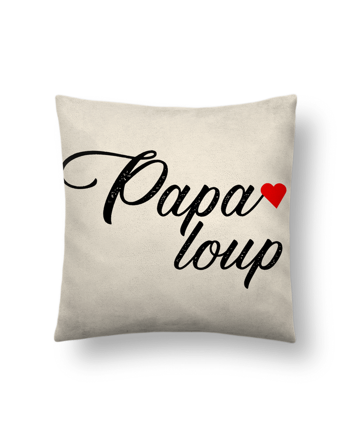 Coussin suédine papa loup par Tosca_33