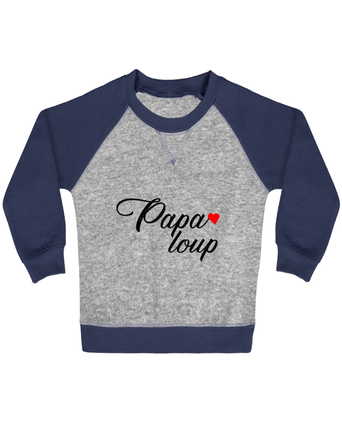 Sweat bébé manches contrastée papa loup par Tosca_33