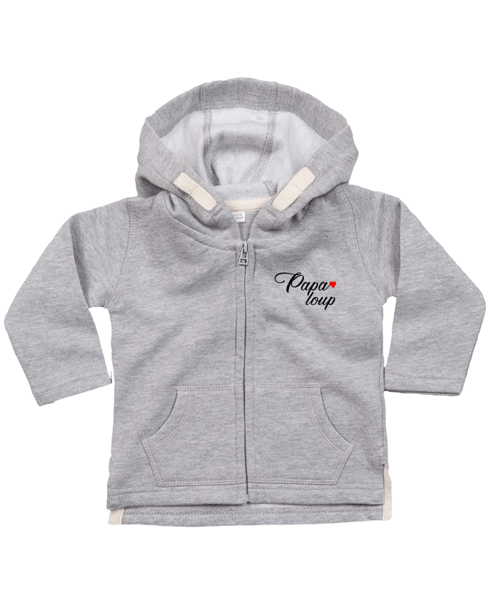 Sweat à capuche bébé zippé papa loup par Tosca_33