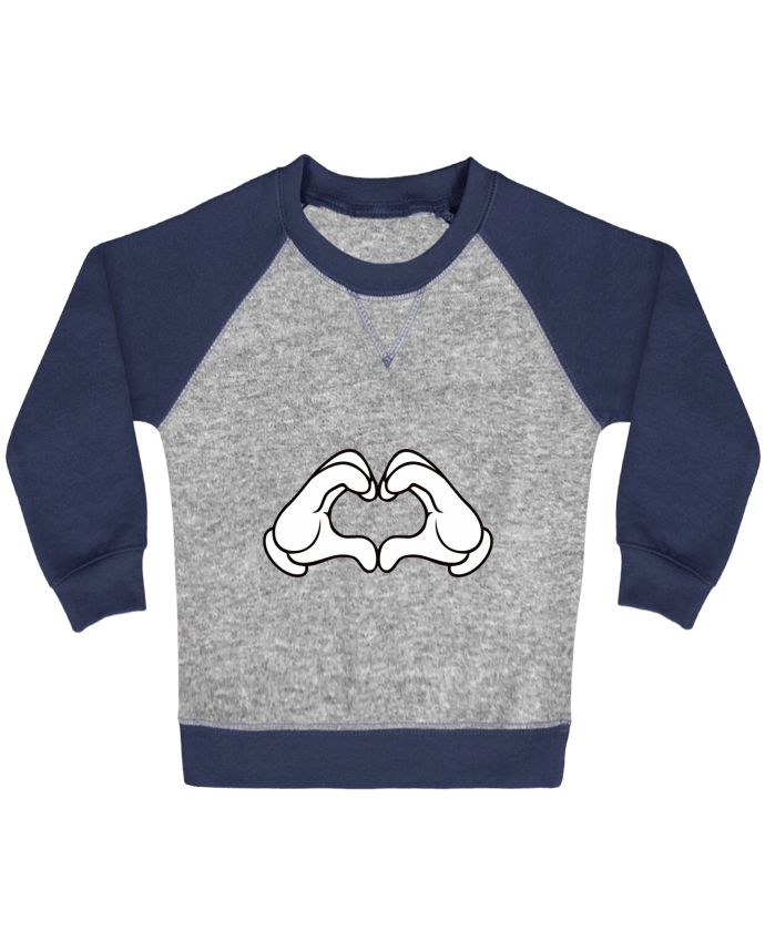 Sweat bébé manches contrastée LOVE Signe par Freeyourshirt.com