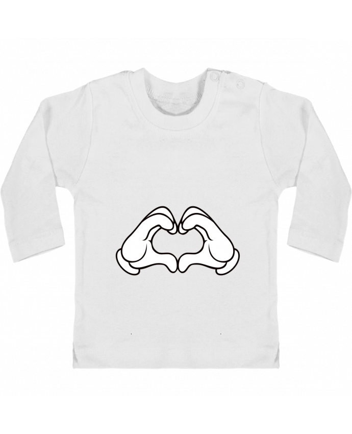 Camiseta Bebé Manga Larga con Botones  LOVE Signe manches longues du designer Freeyourshirt.com