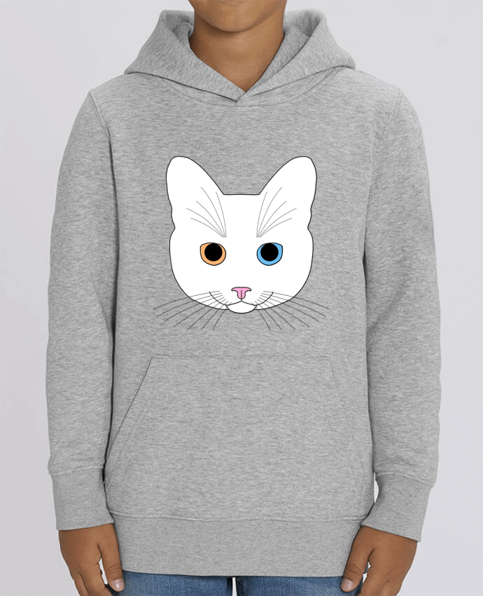 Sweat enfant Chat tête blanc yeux orange bleu Par Finger L
