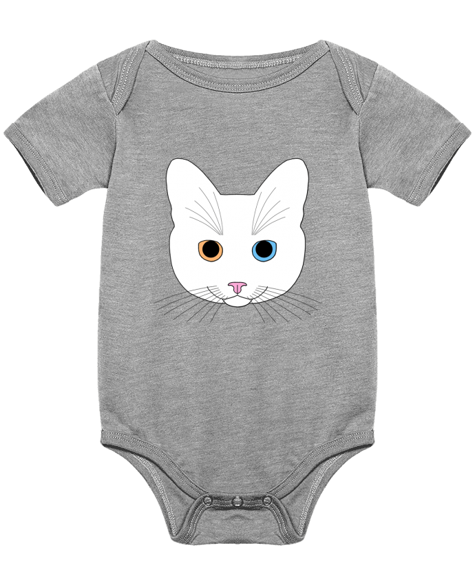 Body bébé Chat tête blanc yeux orange bleu par Finger L