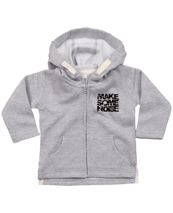 Hoddie with zip for baby Make Some Noise by Freeyourshirt.com