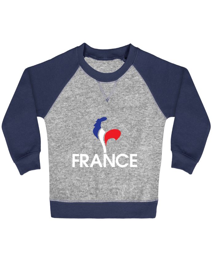 Sweat bébé manches contrastée France et Coq par Freeyourshirt.com