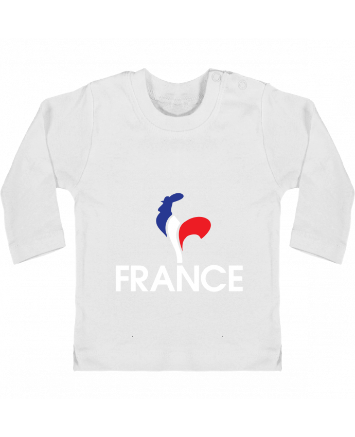Baby T-shirt with press-studs long sleeve France et Coq manches longues du designer Freeyourshirt.com