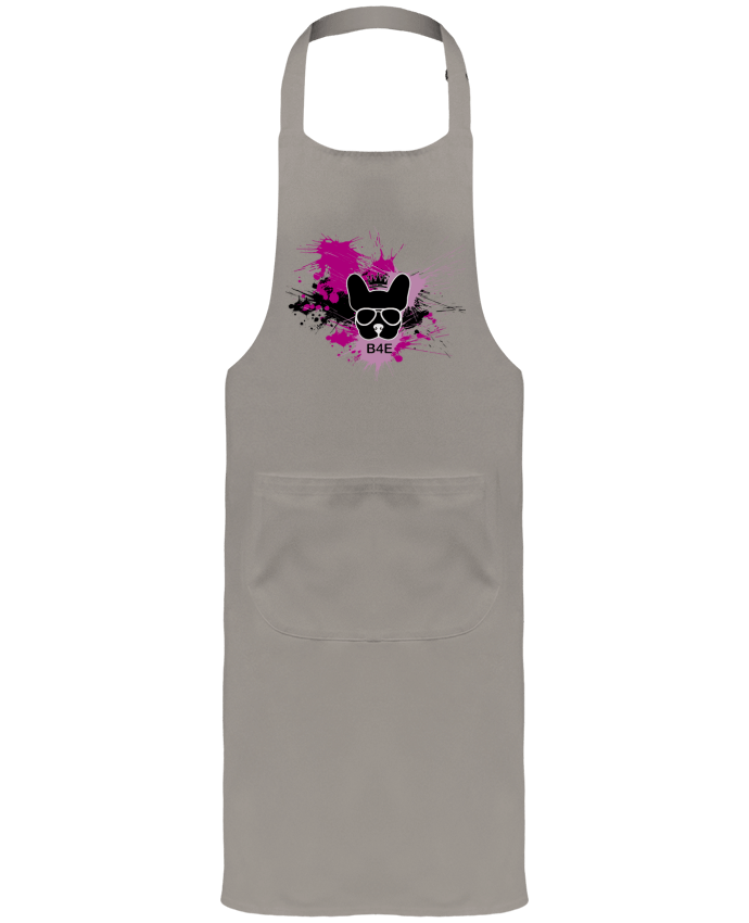 Tablier avec poches Bouledogue rose peinture par Toncadeauperso