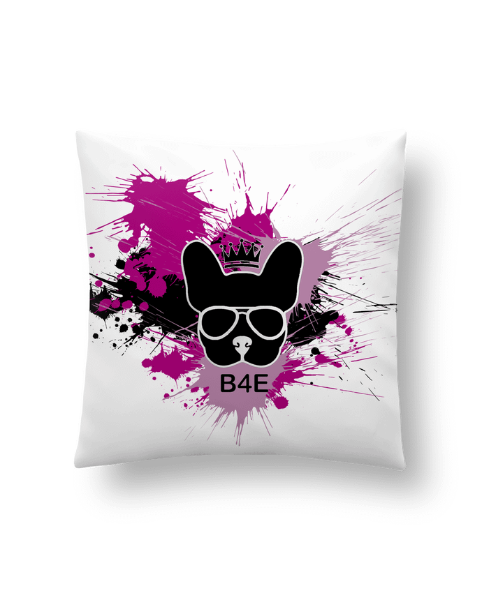 Coussin Bouledogue rose peinture par Toncadeauperso