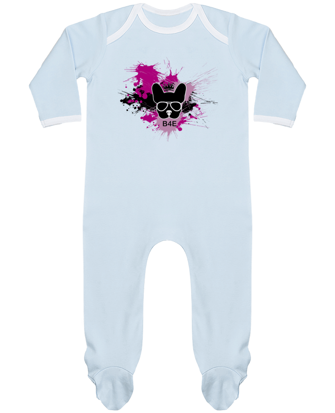 Body Pyjama Bébé Bouledogue rose peinture par Toncadeauperso