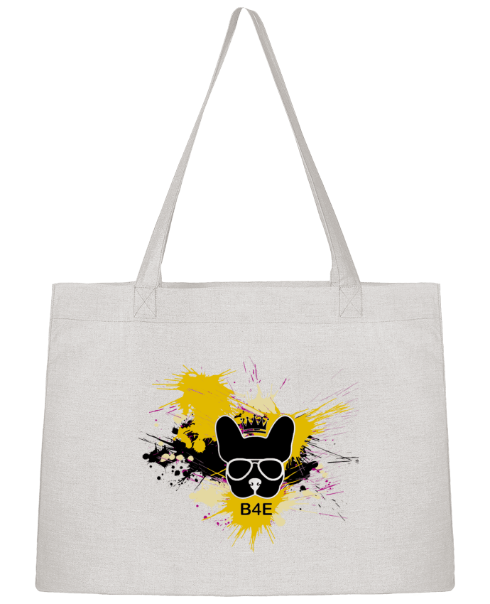 Sac Shopping Bouledogue Français jaune peinture par Toncadeauperso