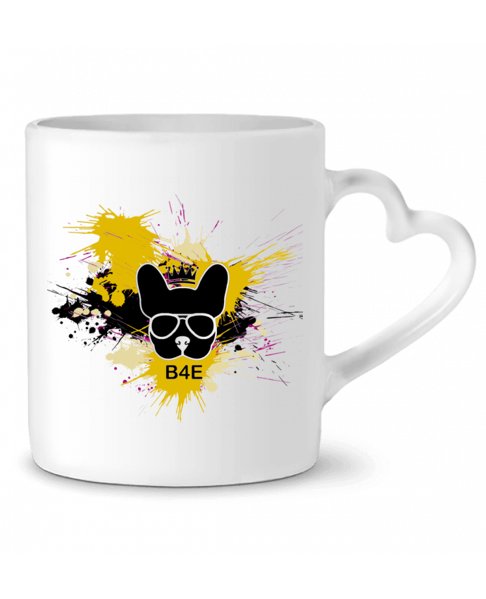 Mug coeur Bouledogue Français jaune peinture par Toncadeauperso