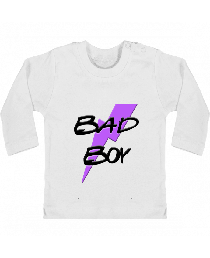 Baby T-shirt with press-studs long sleeve Bad Boy manches longues du designer Toncadeauperso
