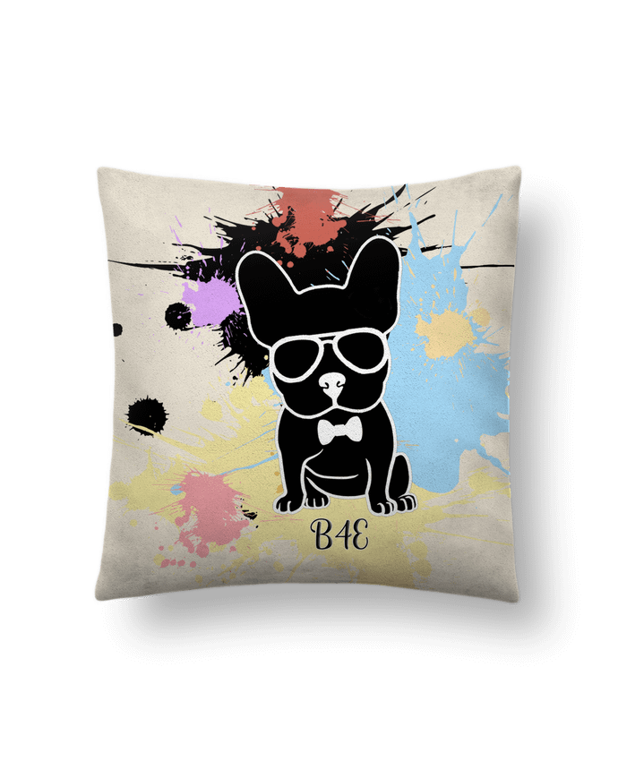 Coussin suédine Bouledogue peinture diverses par Toncadeauperso