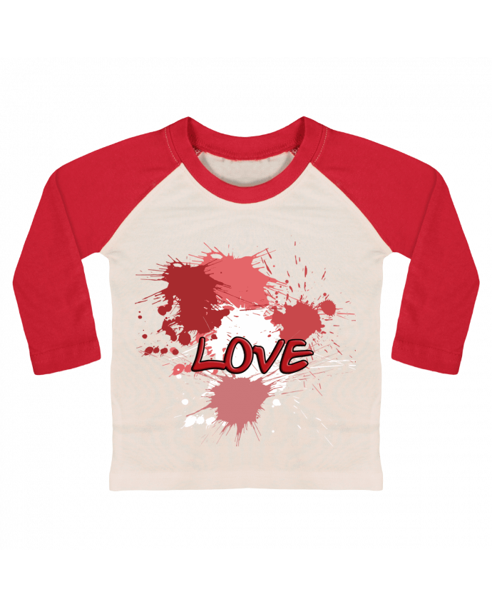 Tee-shirt Bébé Baseball ML Love - Amour par Toncadeauperso